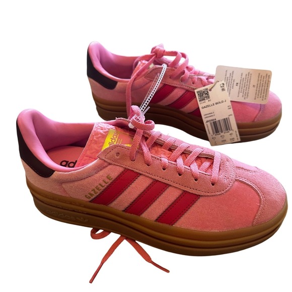 ブラムリー⭐️ Adidas Gazelle Bold J Pink Raspberry Gum Platform Sneakers 7